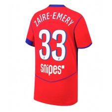 Paris Saint-Germain Warren Zaire-Emery #33 Tredje Tröja 2025-26 Korta ärmar
